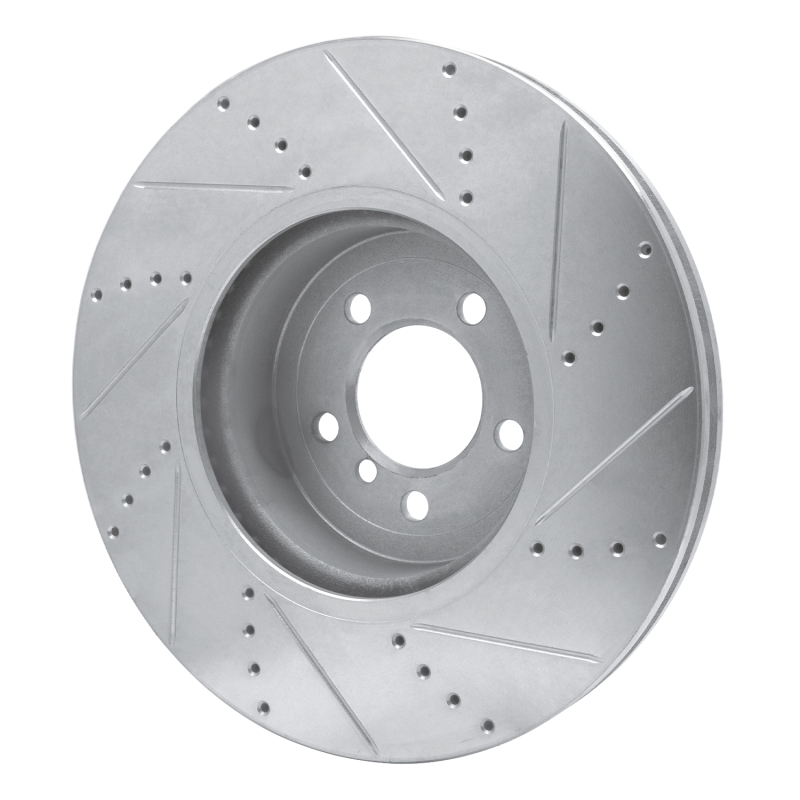 BMW 340I Brake Rotor (1) - Front Left - R1 Concepts - Drilled & Slotted - Silver - `13-`20